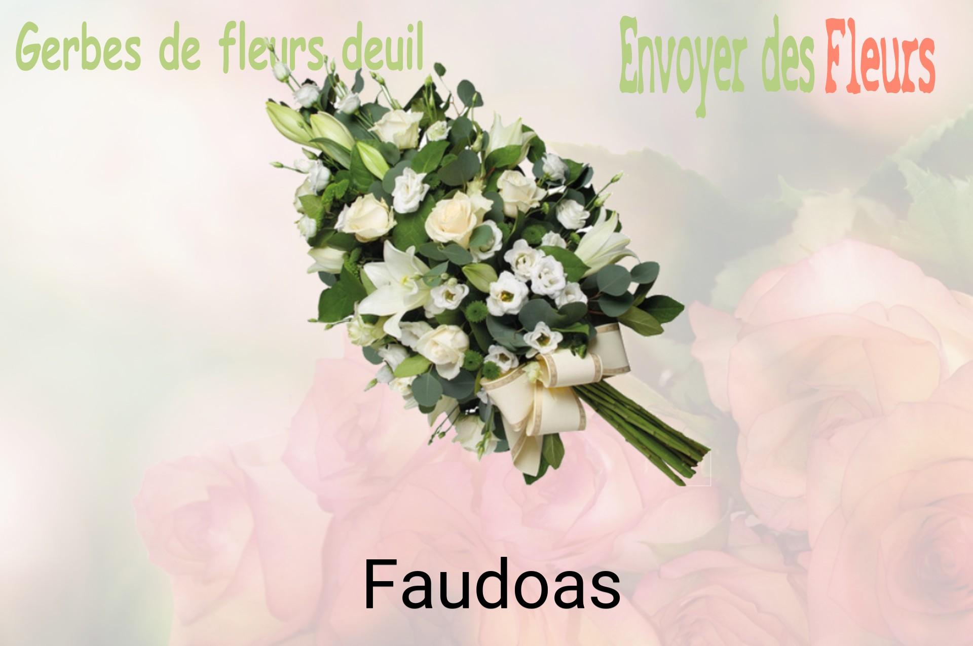 Gerbe de fleurs de deuil livrée à Faudoas